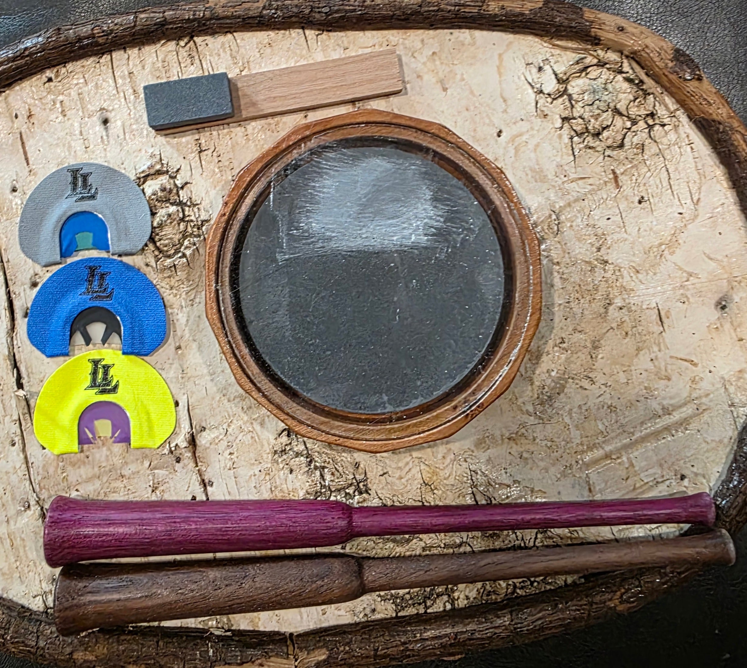 Lynn Legacy glass over slate cherry pot call, 2 reed ghost trio. Phantom, Poltergeist, Wraith.